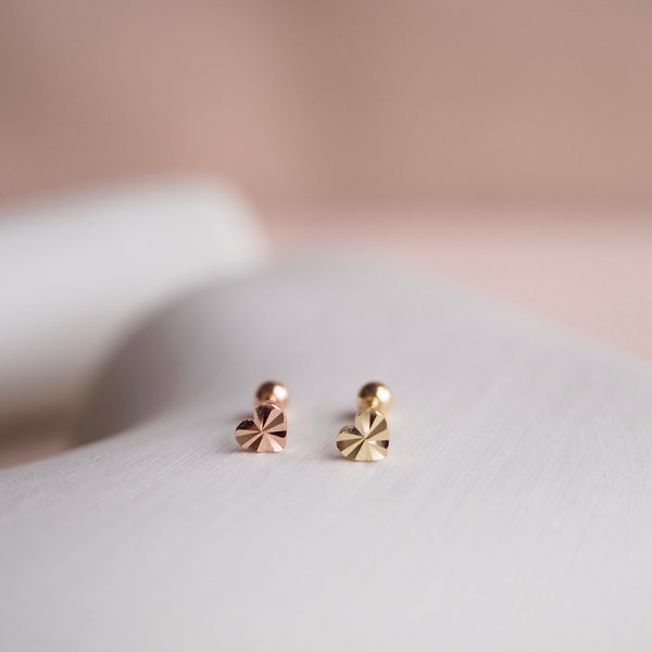 LOVIA 14K Gold Barbell Earring (Single)