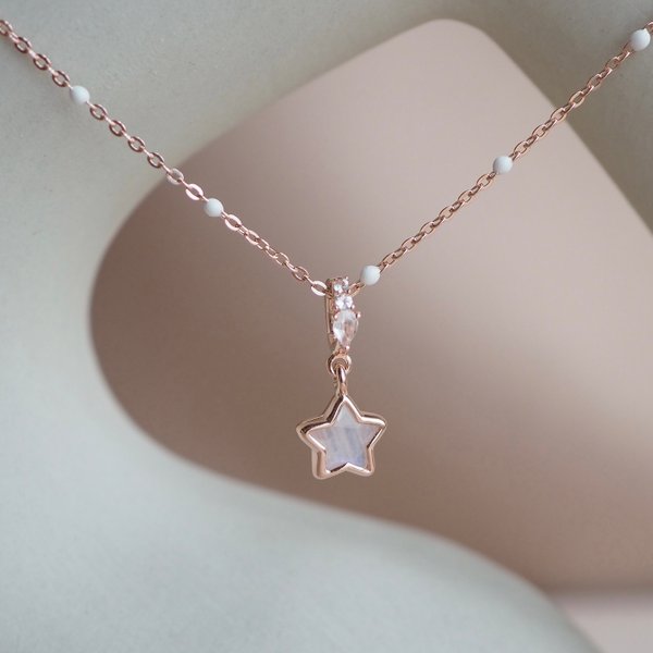 SOLIS Charm Pendant - Moonstone (Rose Gold)