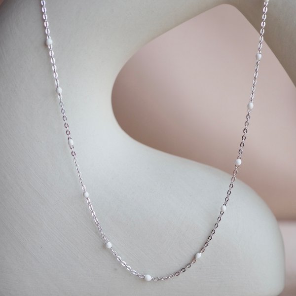 GLACE Necklace - White Enamel (Silver)