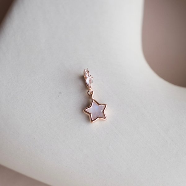 SOLIS Charm Pendant - Moonstone (Rose Gold)