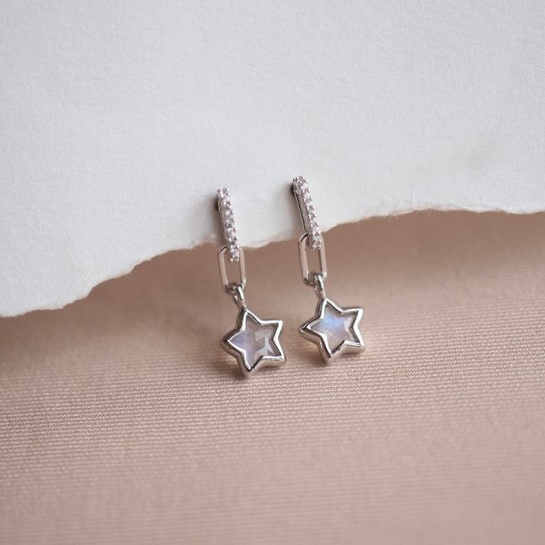 SOLIS Earrings - Moonstone (Silver)