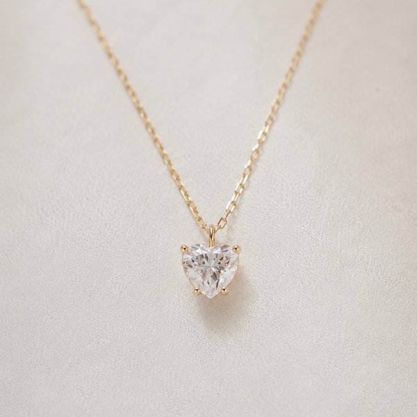 14KYG Lab Grown Diamond Necklace - Heart