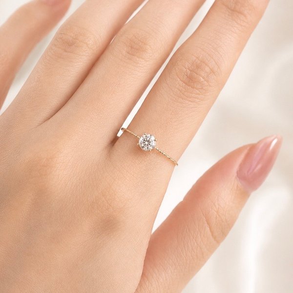 14KYG Lab Grown Diamond Ring - Brilliant