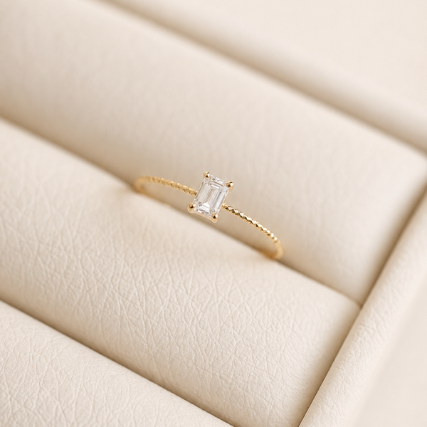 14KYG Lab Grown Diamond Ring - Baguette
