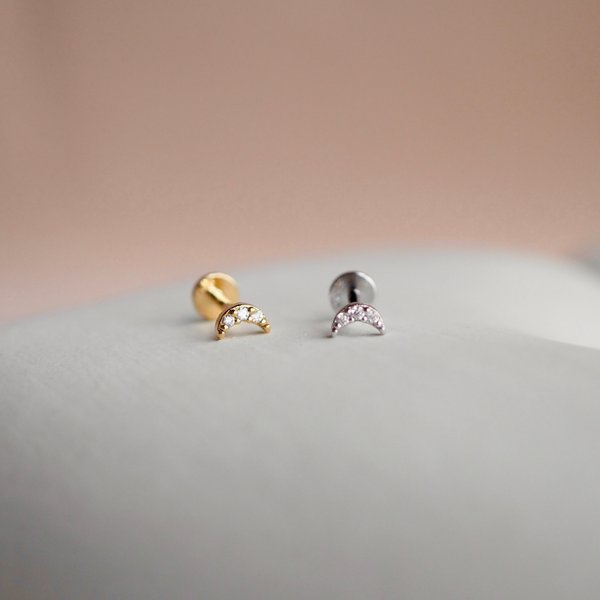 Crescent Moon FlatBack Earrings