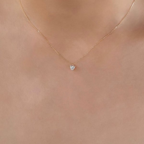 14KYG Lab Grown Diamond Necklace - Heart