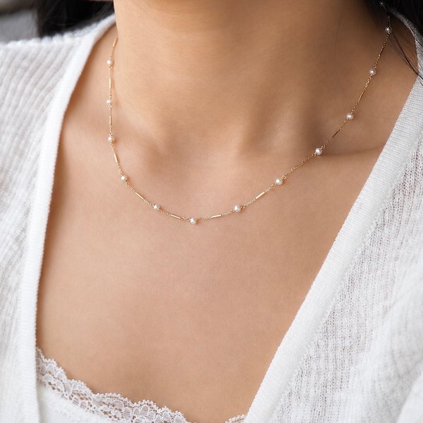 AMIE Necklace - Pearl (Yellow Gold)