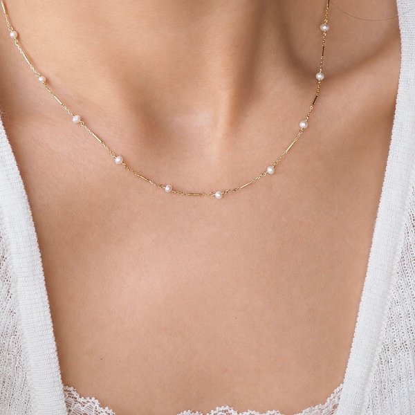 AMIE Necklace - Pearl (Yellow Gold)