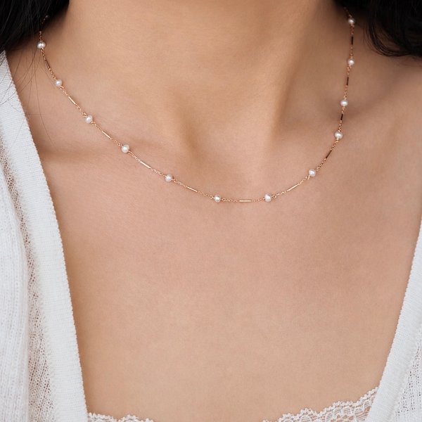 AMIE Necklace - Pearl (Rose Gold)