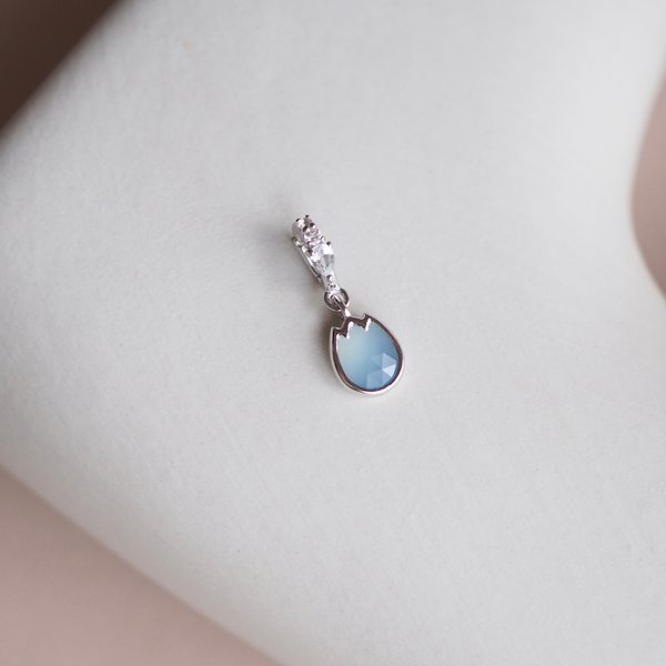 FREYA Charm Pendant - Blue Chalcedony