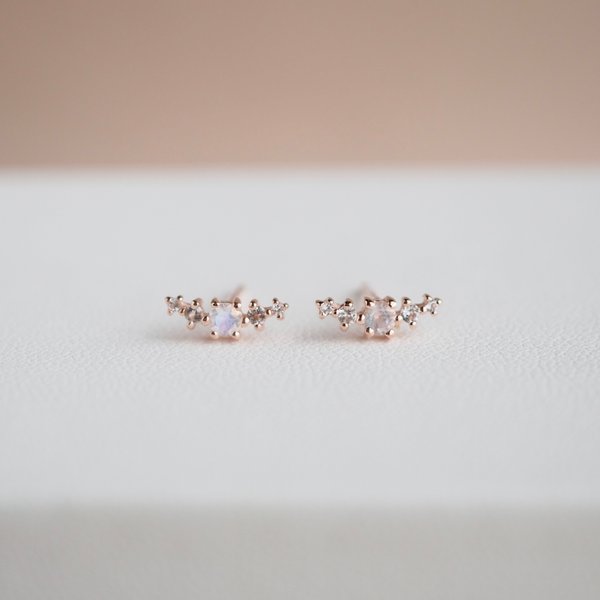 JUDITH Earrings - Moonstone (Rose Gold)