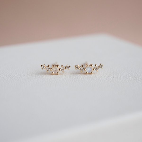 JUDITH Earrings - Moonstone (Yellow Gold)
