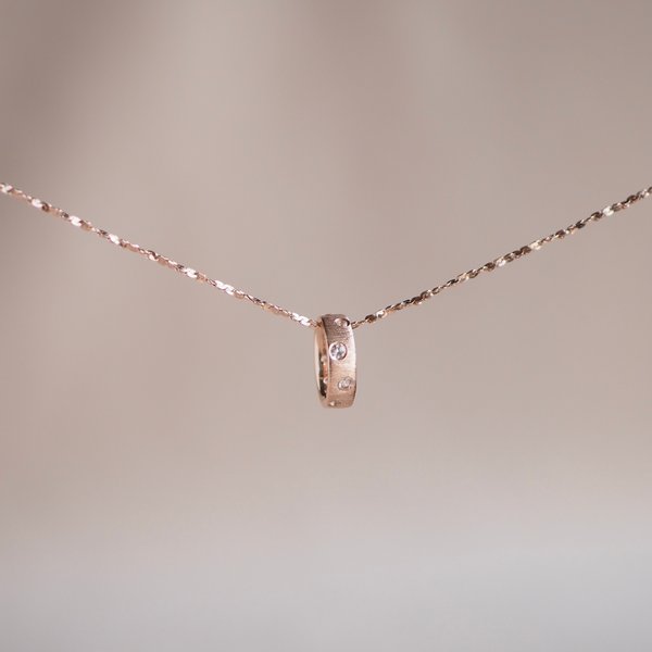 BLOC Ring Pendant - White Topaz