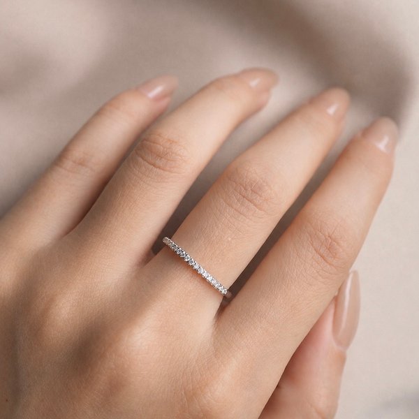 JEN Half Eternity Ring - White Topaz (Silver)