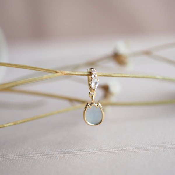 FREYA Charm Pendant - Blue Chalcedony