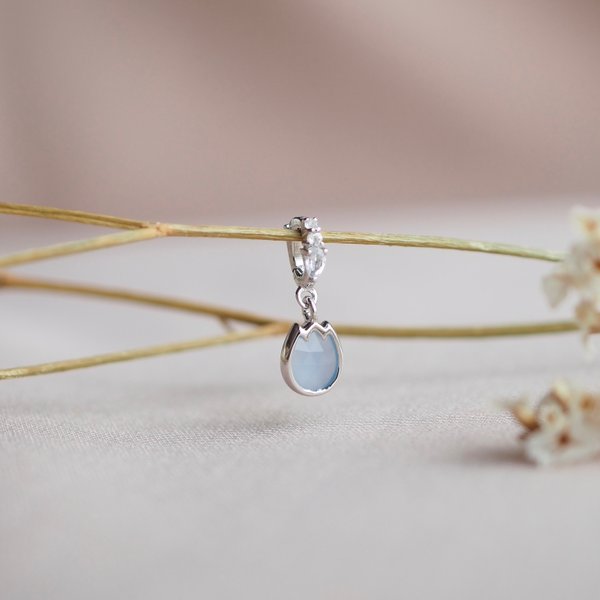 FREYA Charm Pendant - Blue Chalcedony
