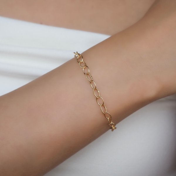 OVAL Link Chain Bracelet - 925 Silver