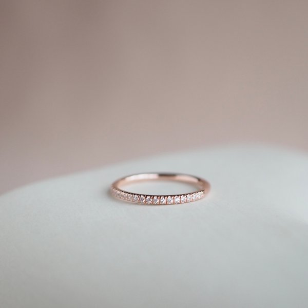 JEN Half Eternity Ring - White Topaz (Rose Gold)
