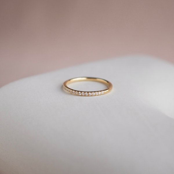 JEN Half Eternity Ring - White Topaz (Yellow Gold)
