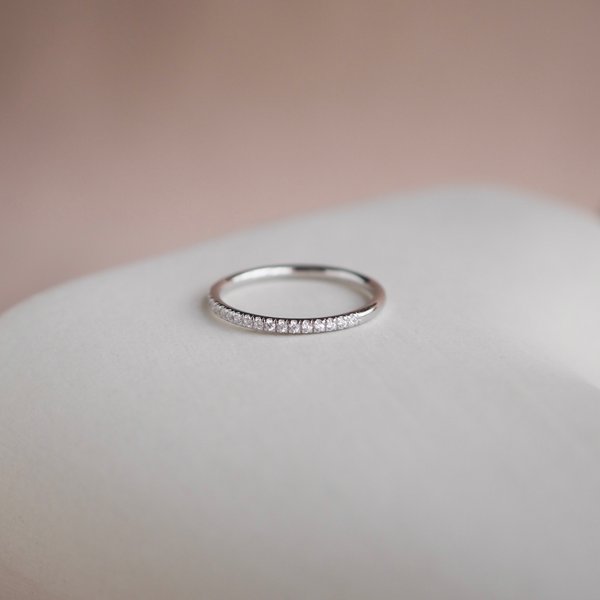 JEN Half Eternity Ring - White Topaz (Silver)