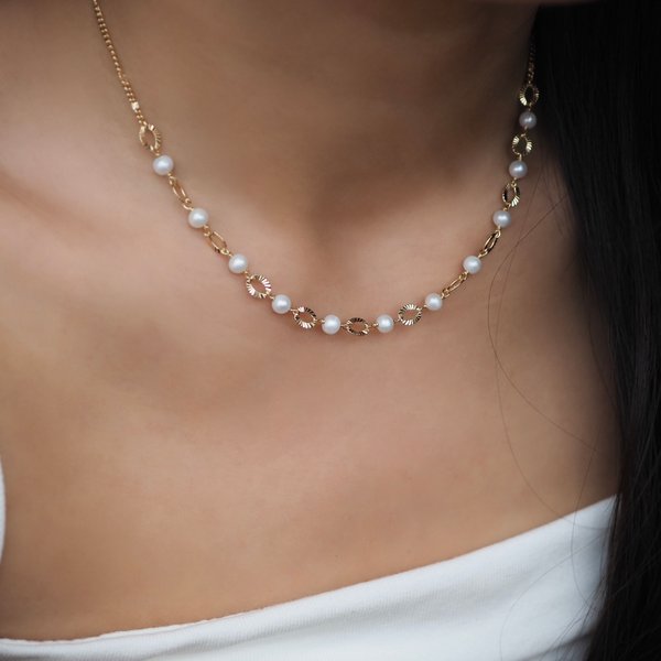 SERA Necklace - Pearl (Yellow Gold)
