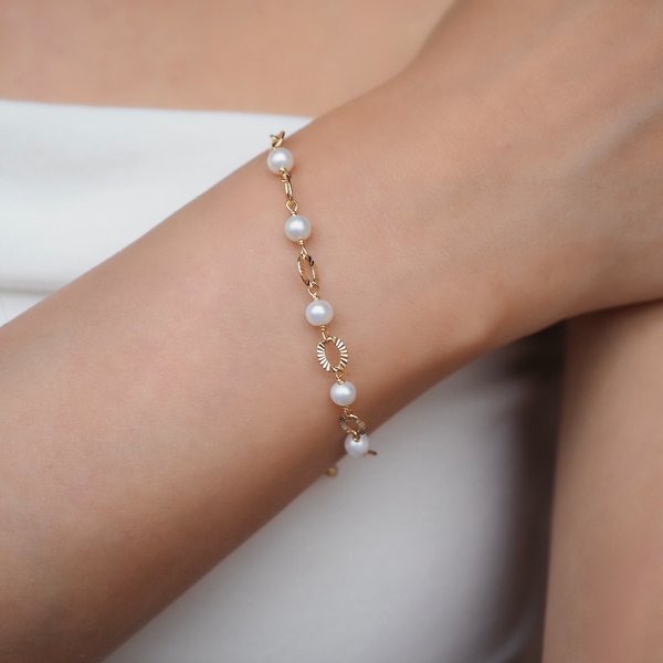 SERA Bracelet - Pearl (Yellow Gold)