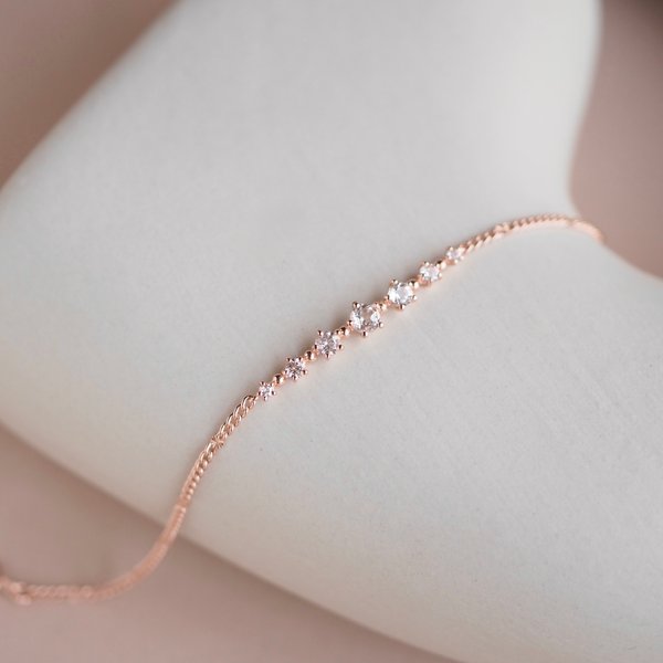 EUNICE Bracelet - White Topaz (Rose Gold)