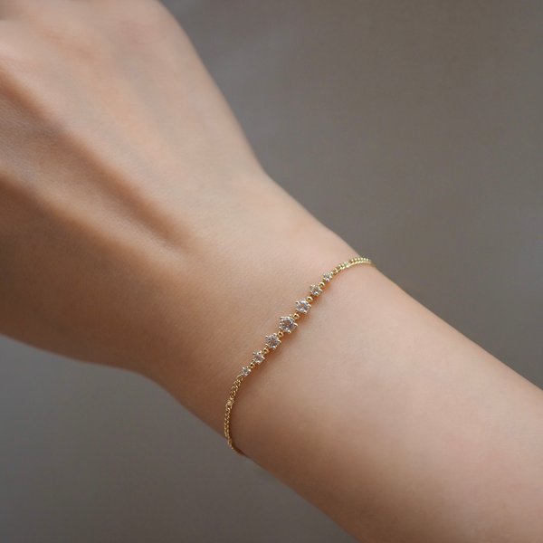 EUNICE Bracelet - White Topaz (Yellow Gold)