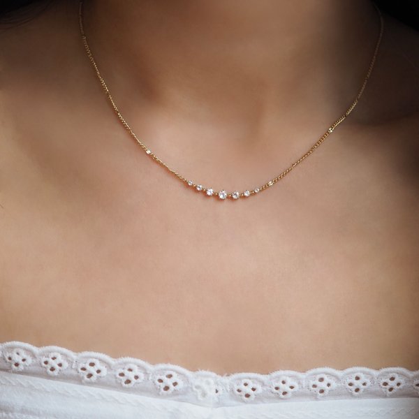EUNICE Necklace - White Topaz (Yellow Gold)