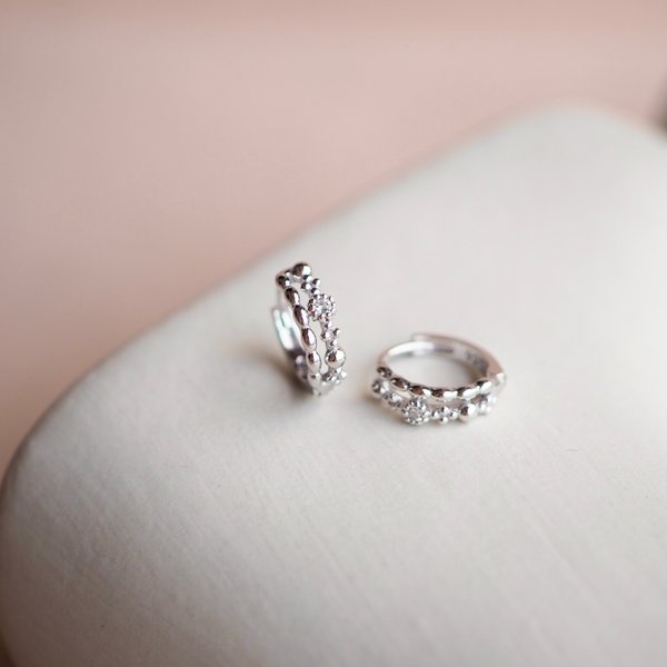 Phoebe Huggies - Lab Grown Diamond (Silver)