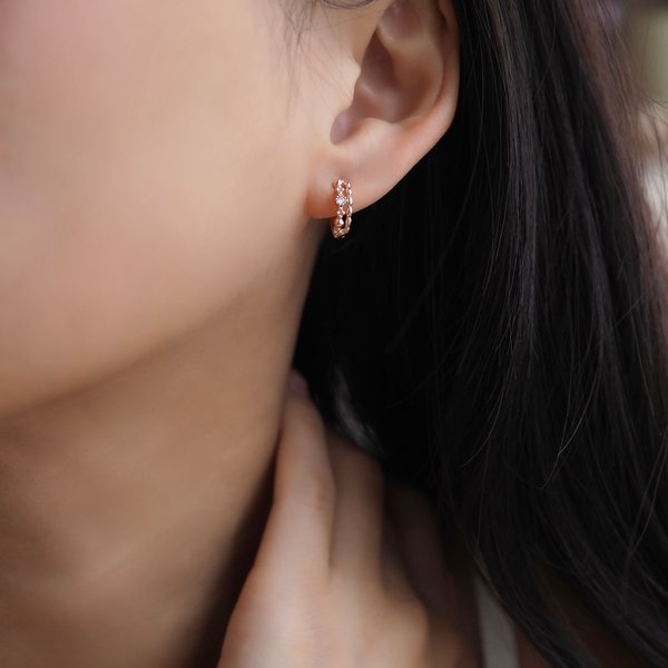 Phoebe Huggies - Lab Grown Diamond (Rose Gold)