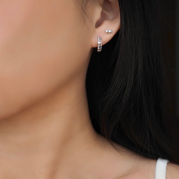 Phoebe Huggies - Lab Grown Diamond (Silver)