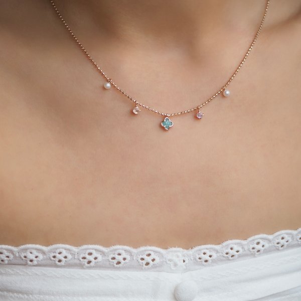 CAMELLIA Necklace - (Rose Gold)