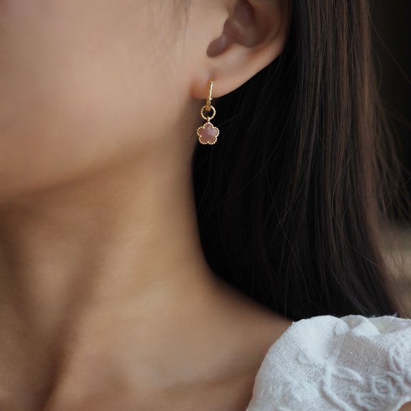 FAYE Mini Charms - Pink Quartz (Yellow Gold)