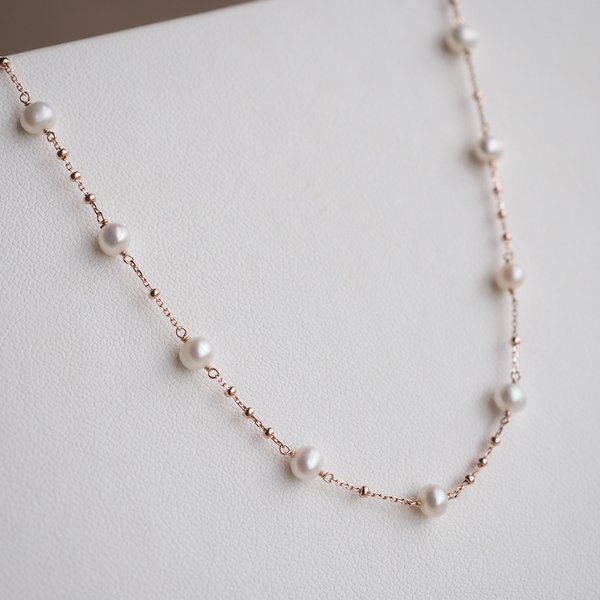 CYNTHIA Necklace - Pearl (Rose Gold)