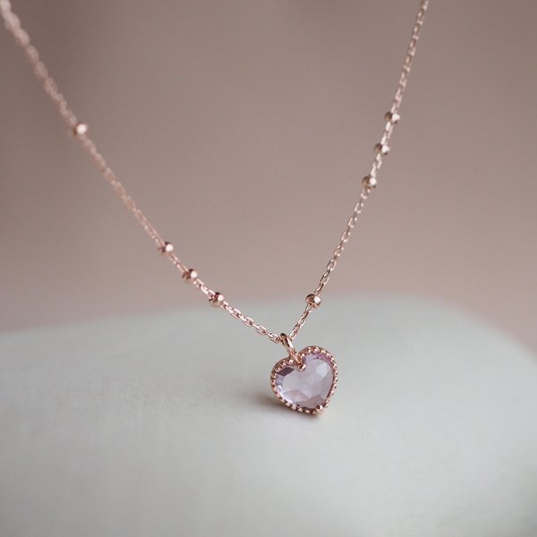 SERENA Necklace - Pink Amethyst (Rose Gold)