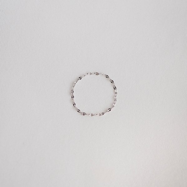 Mini Star Chain Ring - 14K White Gold