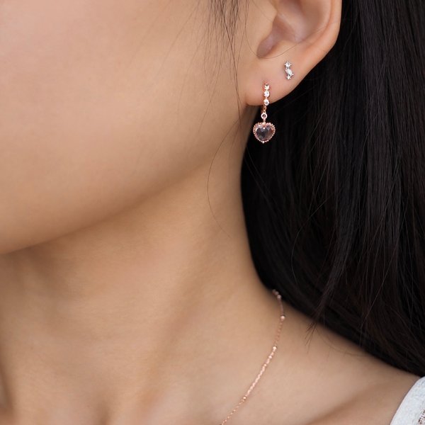 SERENA Huggies - Pink Amethyst (Rose Gold)
