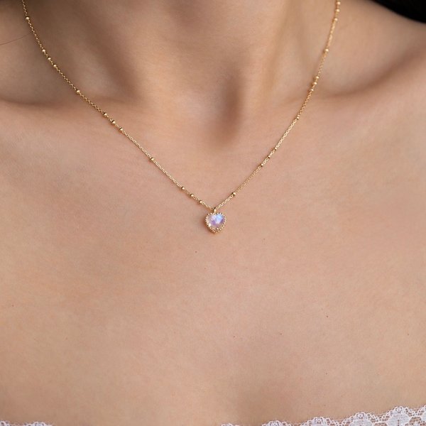 SERENA Necklace - Moonstone (Yellow Gold)