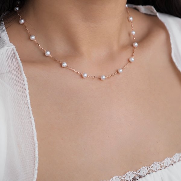CYNTHIA Necklace - Pearl (Rose Gold)