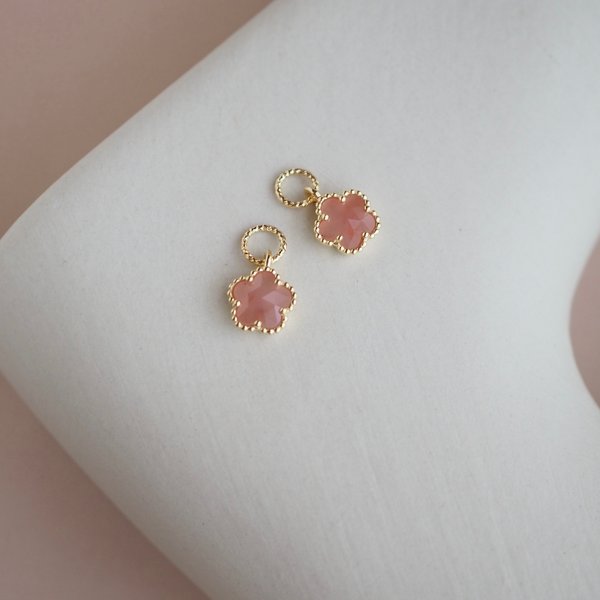 FAYE Mini Charms - Pink Quartz (Yellow Gold)
