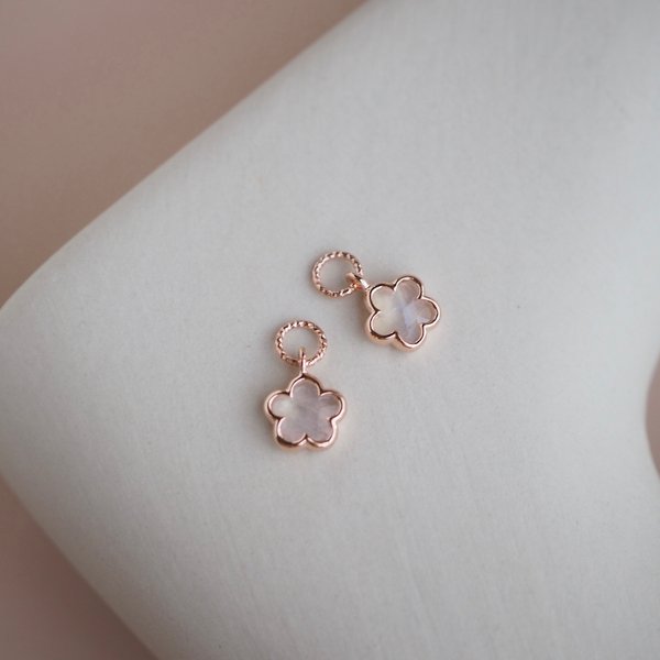 FLEUR Mini Charms - Moonstone (Rose Gold)