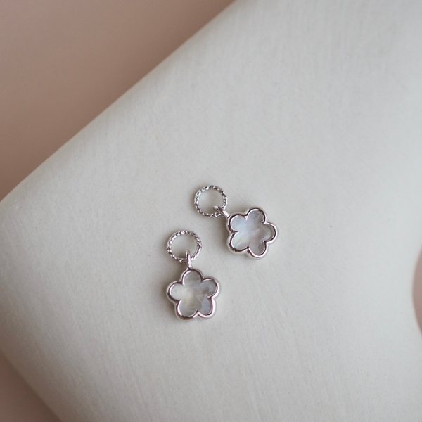 FLEUR Mini Charms - Moonstone (Silver)