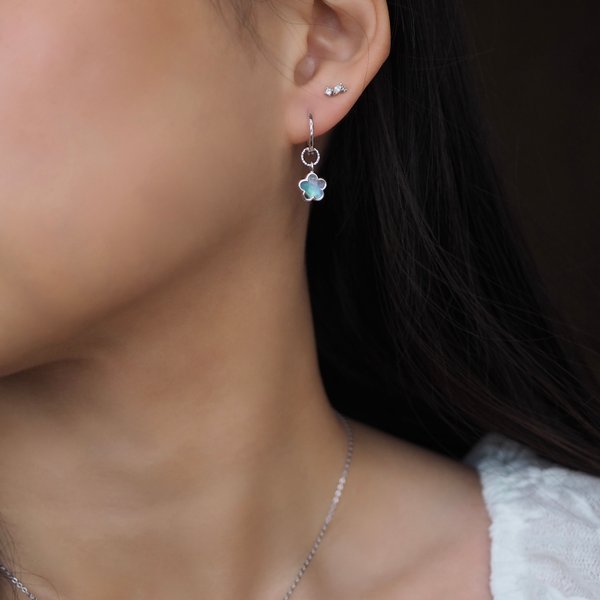 FLEUR Mini Charms - Moonstone (Silver)