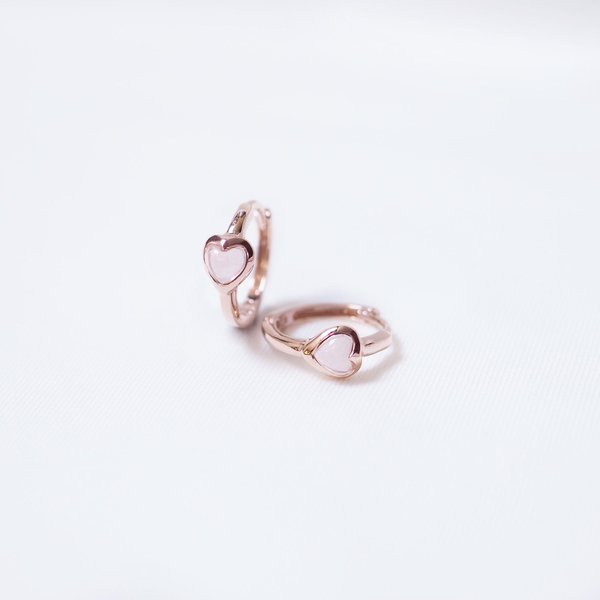 ADORE Huggies Earrings - Rose Quartz