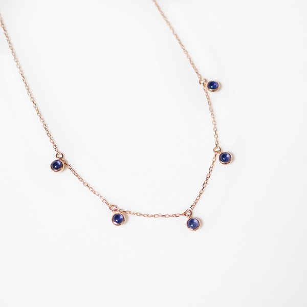 Aria Necklace - Sapphire in Rose Gold