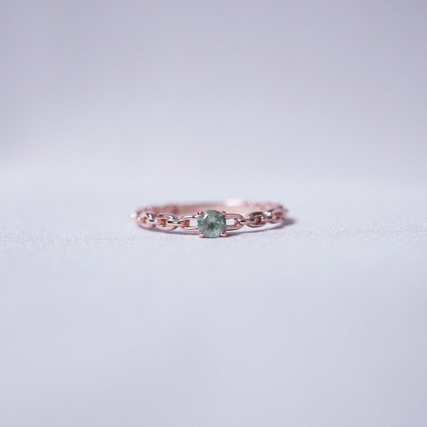 ESTEE Ring - Green Sapphire (Rose Gold)