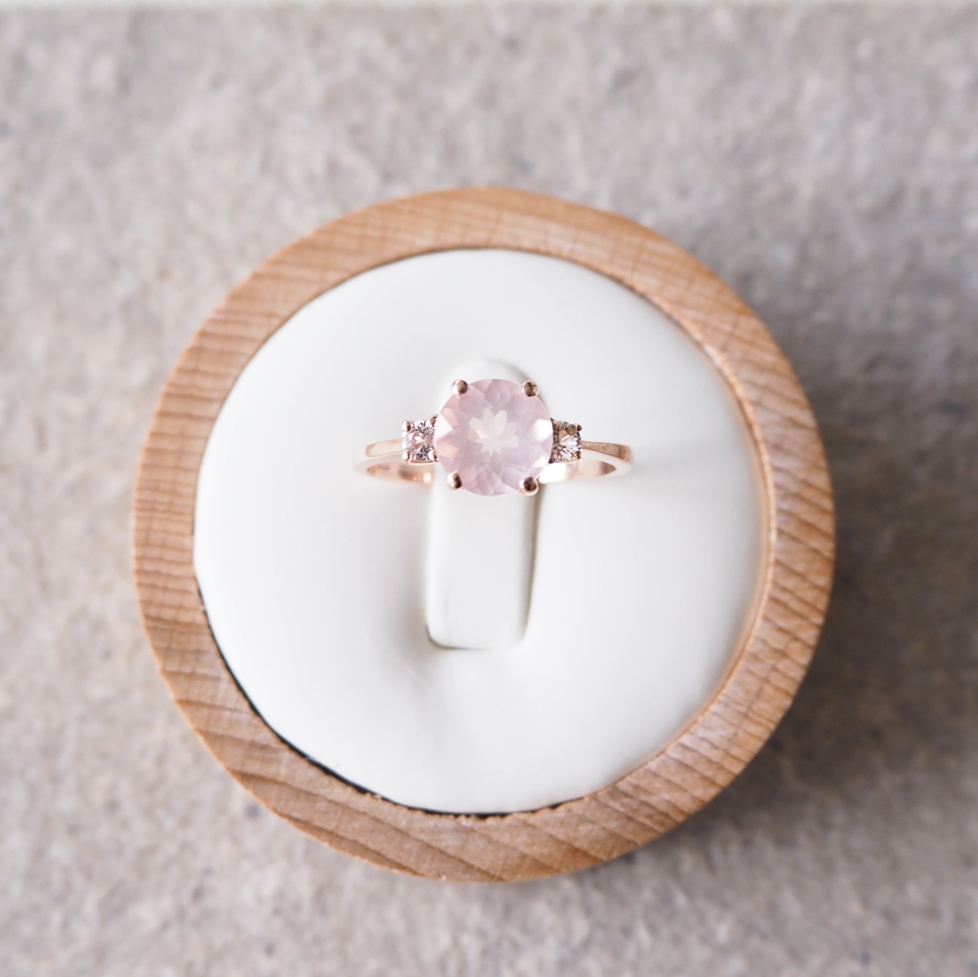 Genuine rose hot sale quartz ring