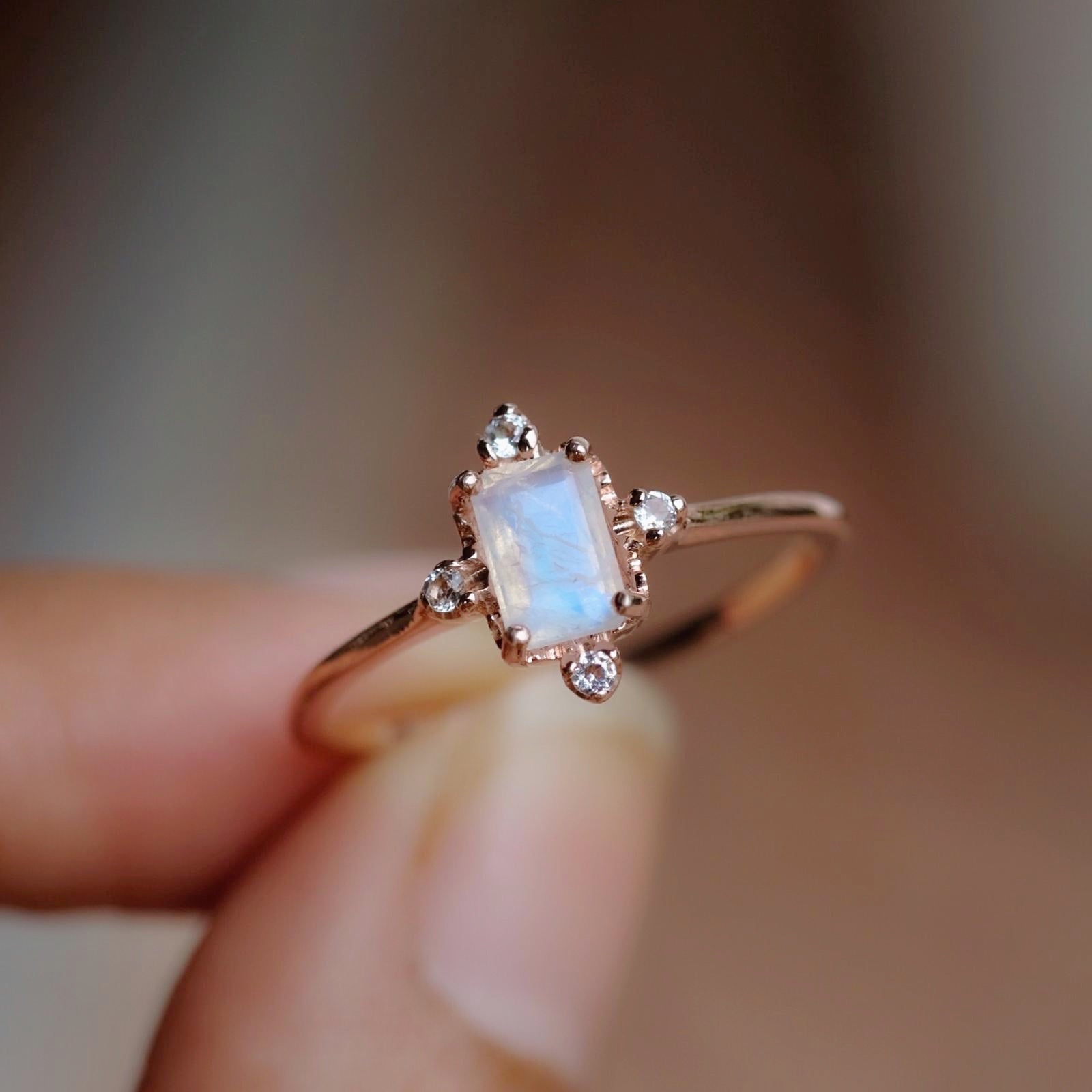 Wedding ring sale moonstone