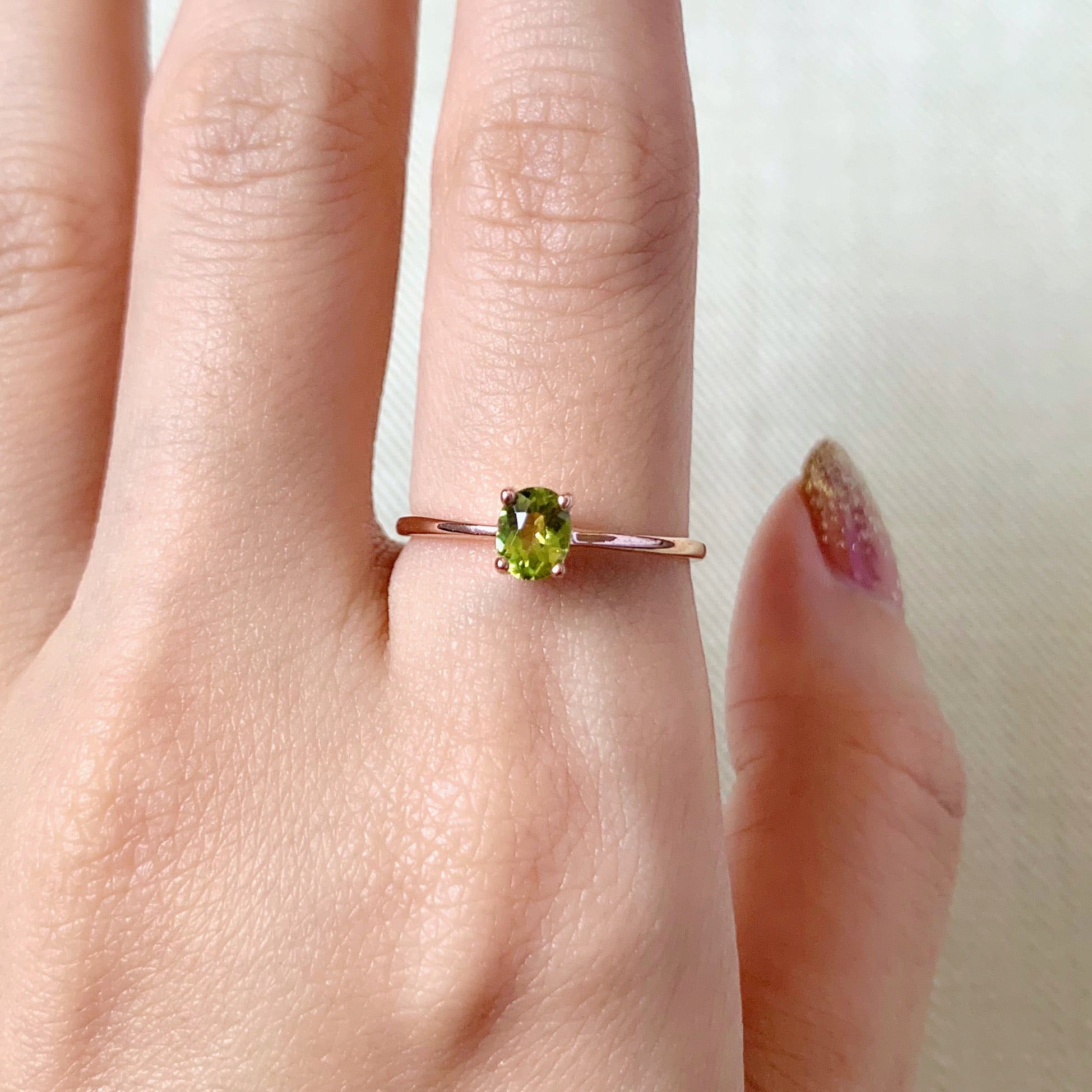 White gold peridot ring sale